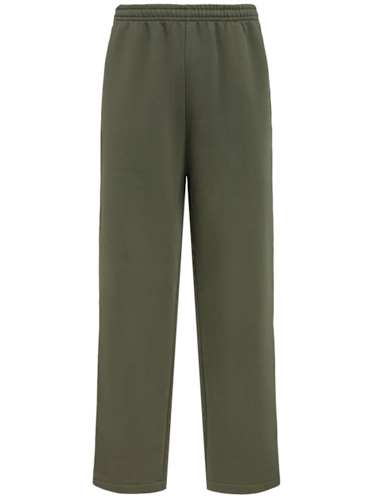 The Core: Straight cotton sweatpants - Military Green - men_0 | Luisa Via Roma