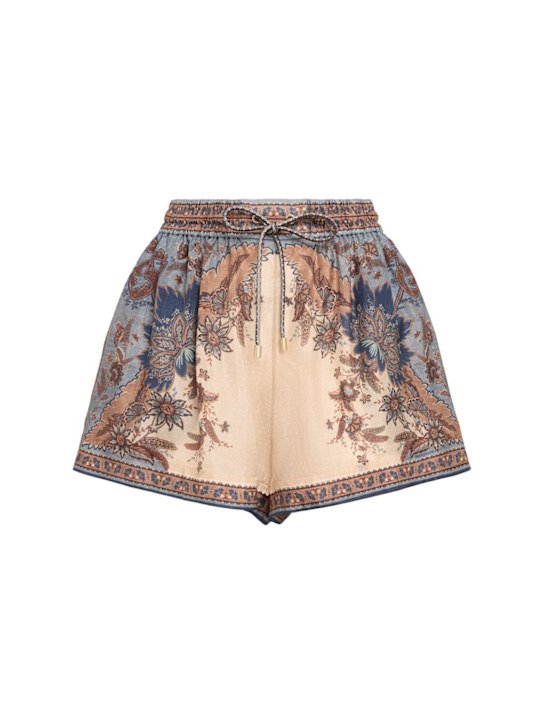 Zimmermann: Ascension silk relaxed shorts - women_0 | Luisa Via Roma