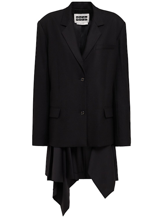 Eenk: Transformable wool blend blazer - Black - women_0 | Luisa Via Roma