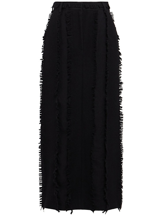 Eenk: Textured straight classic skirt - Black - women_0 | Luisa Via Roma
