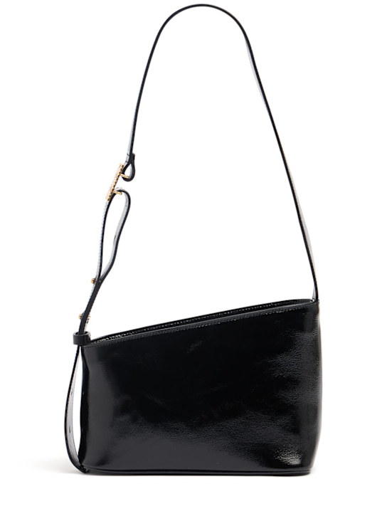 Eenk: Small Trapezoid leather shoulder bag - Black - women_0 | Luisa Via Roma