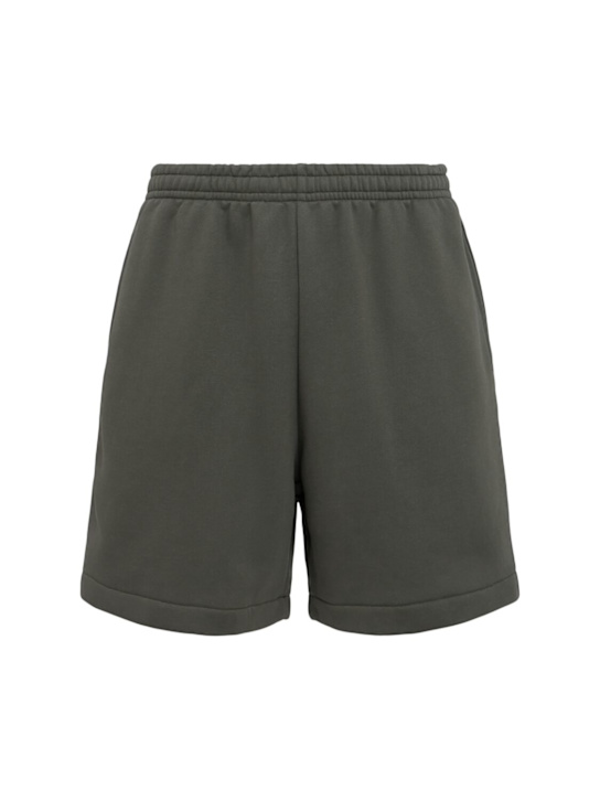The Core: Cotton sweat shorts - Military Green - men_0 | Luisa Via Roma