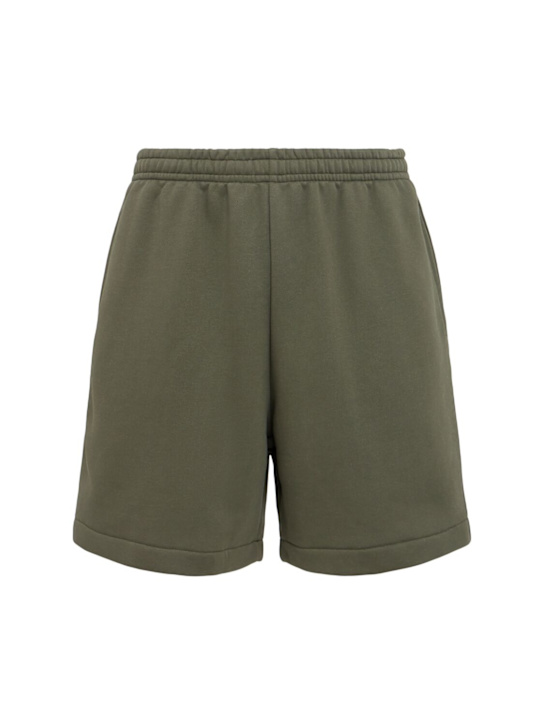 The Core: Cotton sweat shorts - Military Green - men_0 | Luisa Via Roma