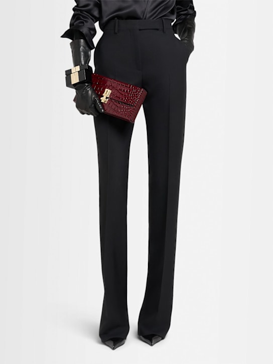 Tom Ford: E/W Croc embossed leather box clutch - women_1 | Luisa Via Roma