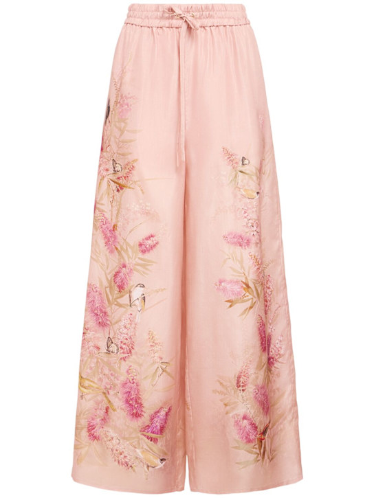 Zimmermann: Cascadian silk wide leg pants - women_0 | Luisa Via Roma