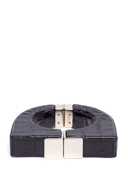 Tom Ford: Croc embossed patent leather bracelet - Black - women_0 | Luisa Via Roma