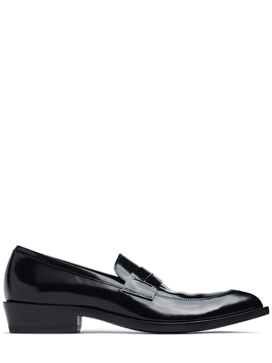 Tom Ford: 20mm Brushed leather loafers - women_0 | Luisa Via Roma