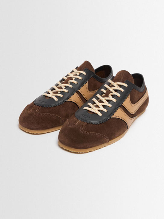Dries Van Noten: Suede low top sneakers - women_1 | Luisa Via Roma