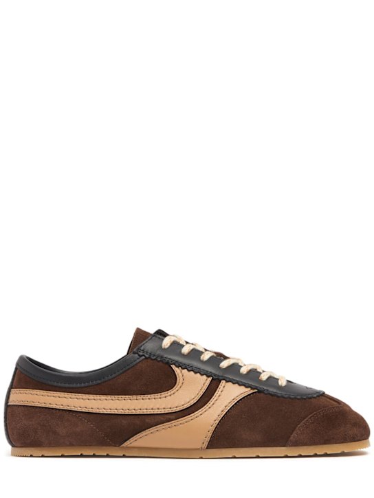 Dries Van Noten: Suede low top sneakers - women_0 | Luisa Via Roma
