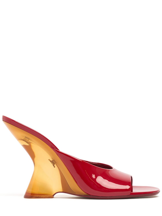 Dries Van Noten: 105mm Plexi & patent leather wedges - Red - women_0 | Luisa Via Roma