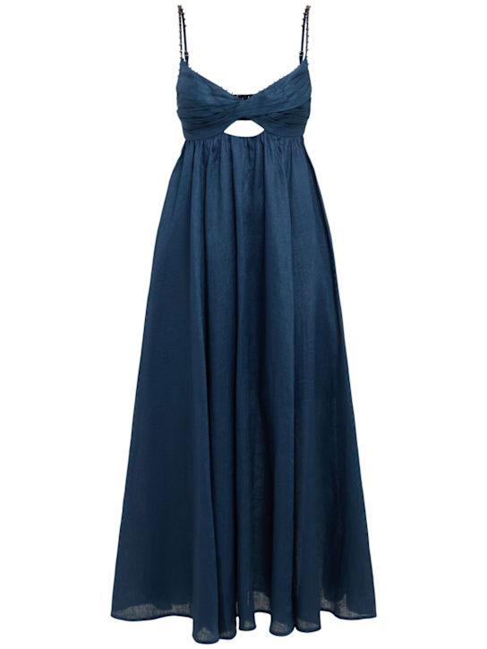 Zimmermann: Ascension twist front linen dress - women_0 | Luisa Via Roma