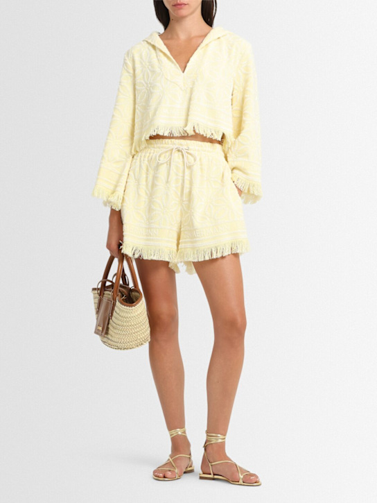 Zimmermann: Coco cotton toweling shorts - Cream - women_1 | Luisa Via Roma