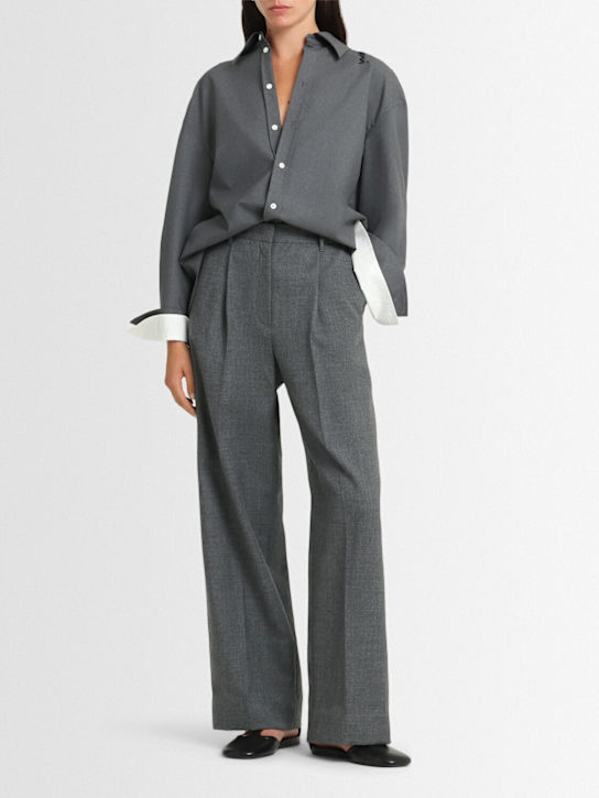 Eenk: Pleated wool pants - Grey - women_1 | Luisa Via Roma