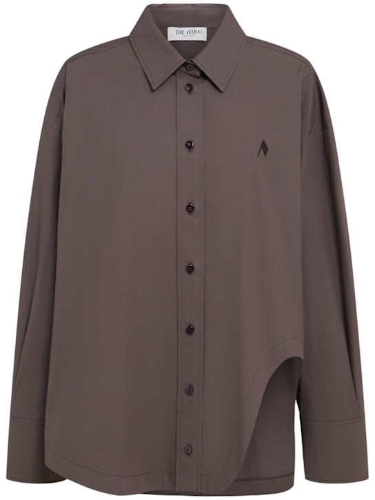 The Attico: Cotton poplin shirt - Dark Brown - women_0 | Luisa Via Roma