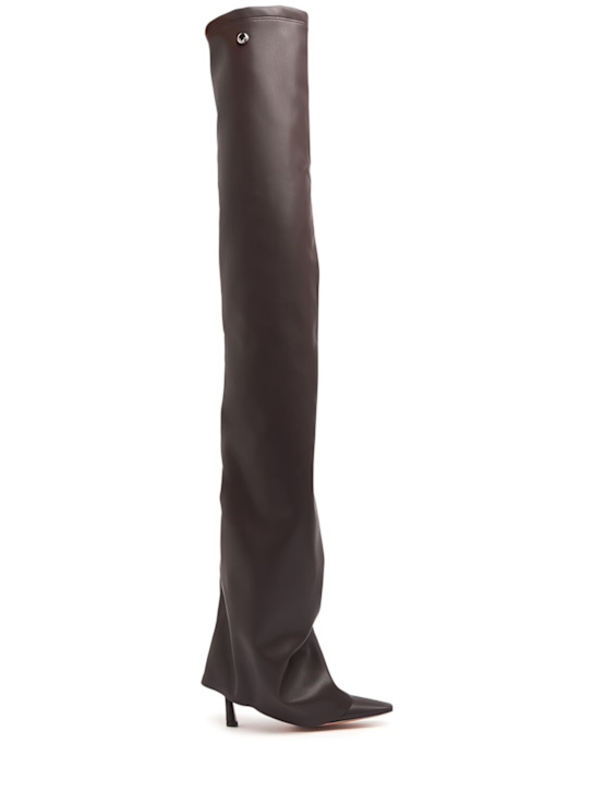 The Attico: 95mm Robin OTK thigh high boots - Brown - women_0 | Luisa Via Roma