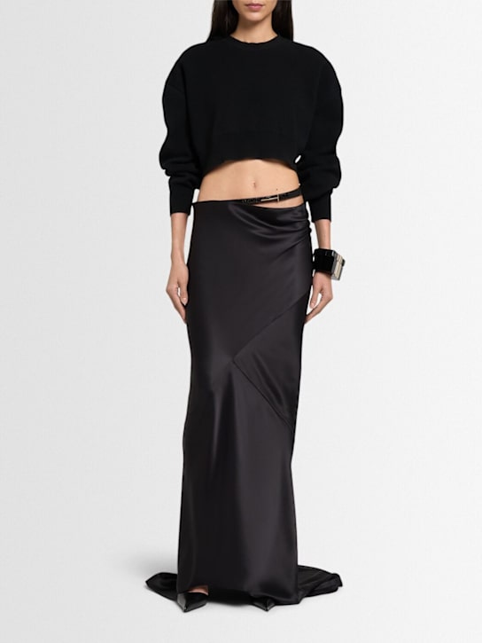 Tom Ford: Wool & cashmere crop sweater - Black - women_1 | Luisa Via Roma