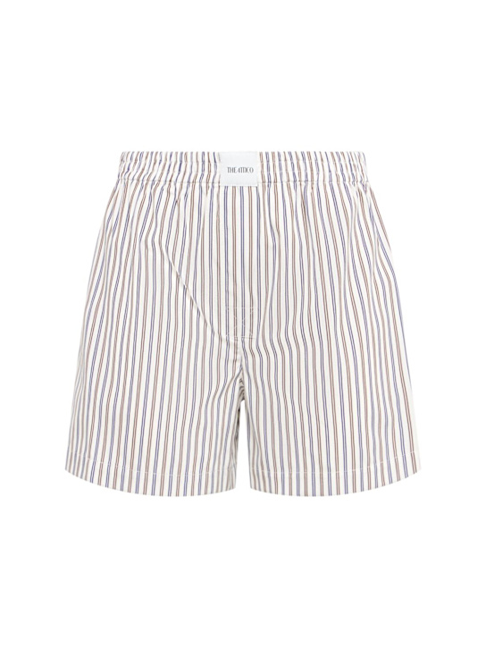 The Attico: Striped cotton shorts - Multicolor - women_0 | Luisa Via Roma