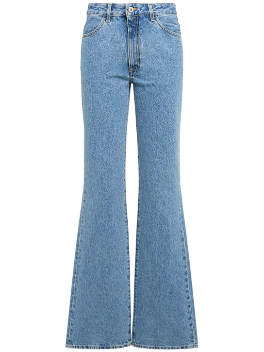 The Attico: Washed denim flared jeans - Blue - women_0 | Luisa Via Roma