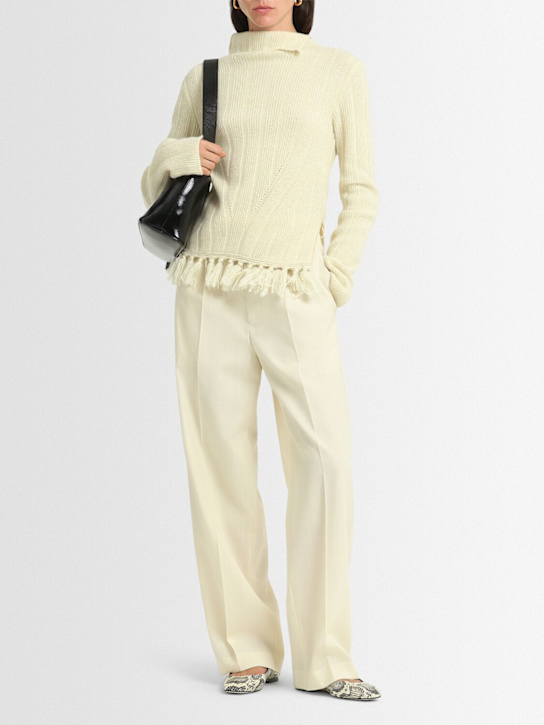 Eenk: Funnel neck wool blend sweater - White - women_1 | Luisa Via Roma