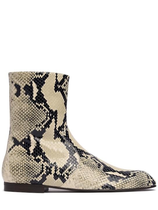Khaite: Colt python print ankle boots - Natural - women_0 | Luisa Via Roma