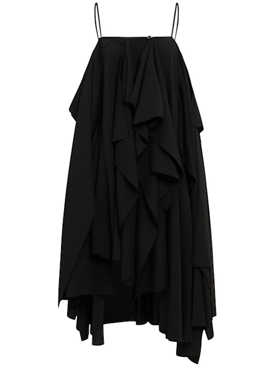 Eenk: Layered rayon blend dress - Black - women_0 | Luisa Via Roma