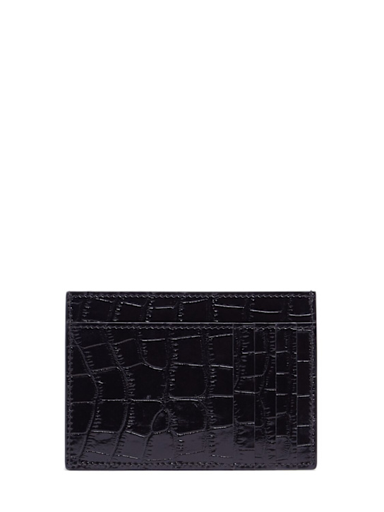 Tom Ford: 亮面鳄鱼压纹皮革卡包 - 黑色 - men_0 | Luisa Via Roma