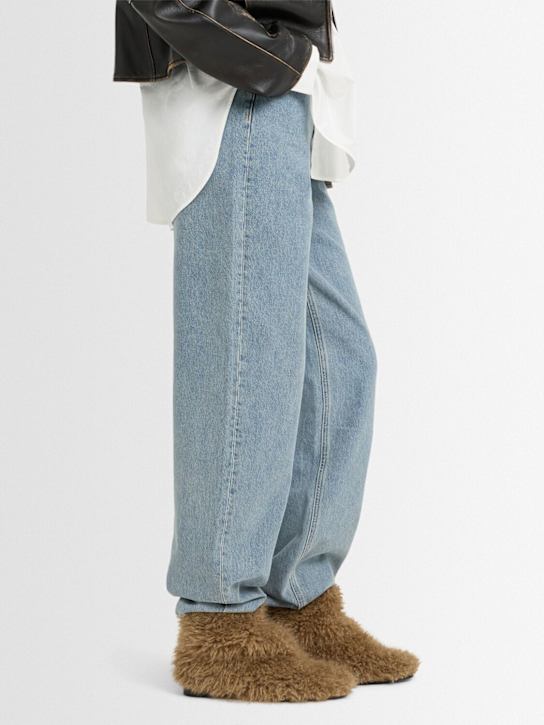 Eenk: 25mm Teddy ankle boots - Beige - women_1 | Luisa Via Roma