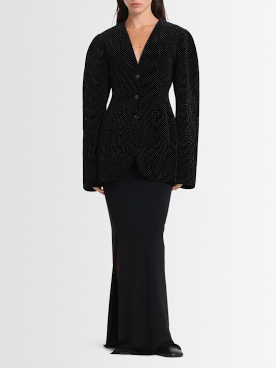 Eenk: Cotton blend hourglass blazer - Black - women_1 | Luisa Via Roma