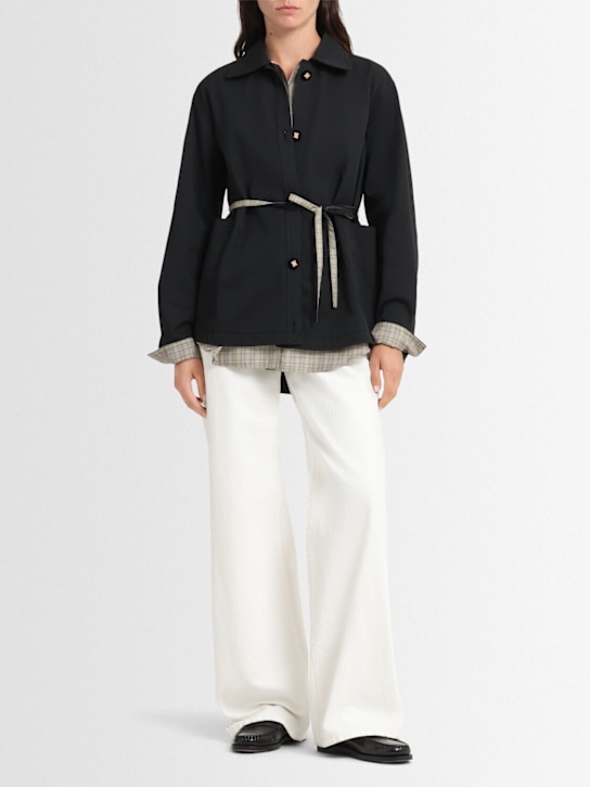 Eenk: Layered cotton blend jacket - Black - women_1 | Luisa Via Roma