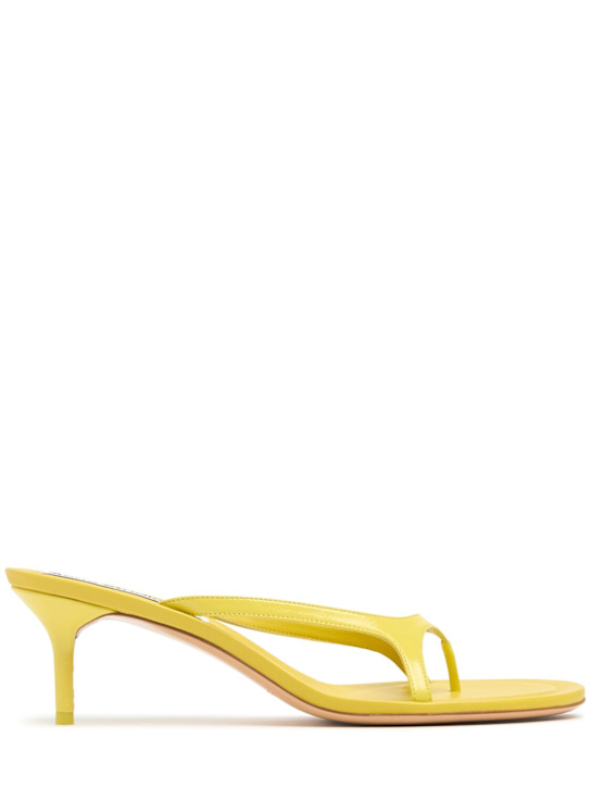 Acne Studios: 60mm Heeled leather thong sandals - Yellow - women_0 | Luisa Via Roma