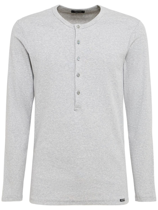 Tom Ford: Henley long sleeve jersey t-shirt - men_0 | Luisa Via Roma
