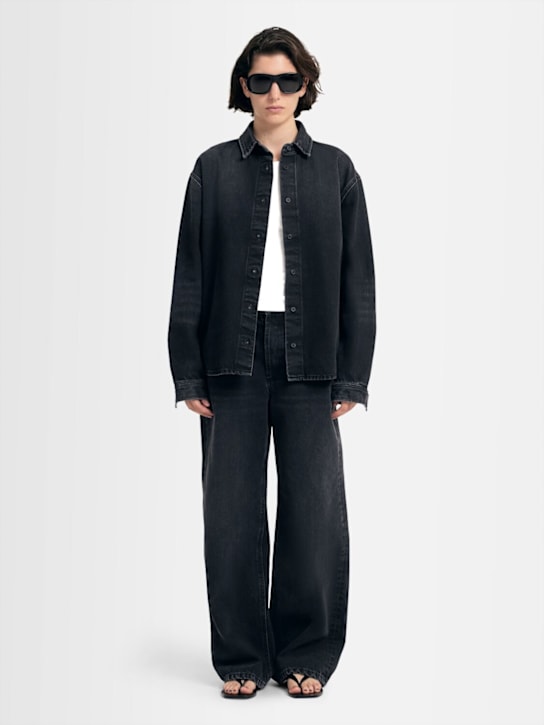 Annagreta: Luce デニムオーバーシャツ - Black Wash - women_1 | Luisa Via Roma
