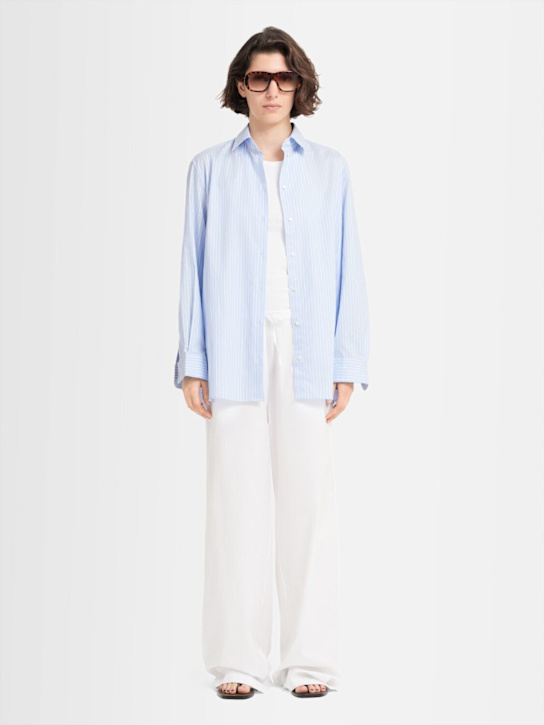 Annagreta: Nila cotton twill shirt - White/Blue - women_1 | Luisa Via Roma