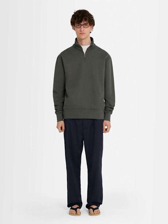 The Core: Half-zip cotton sweatshirt - Military Green - men_1 | Luisa Via Roma