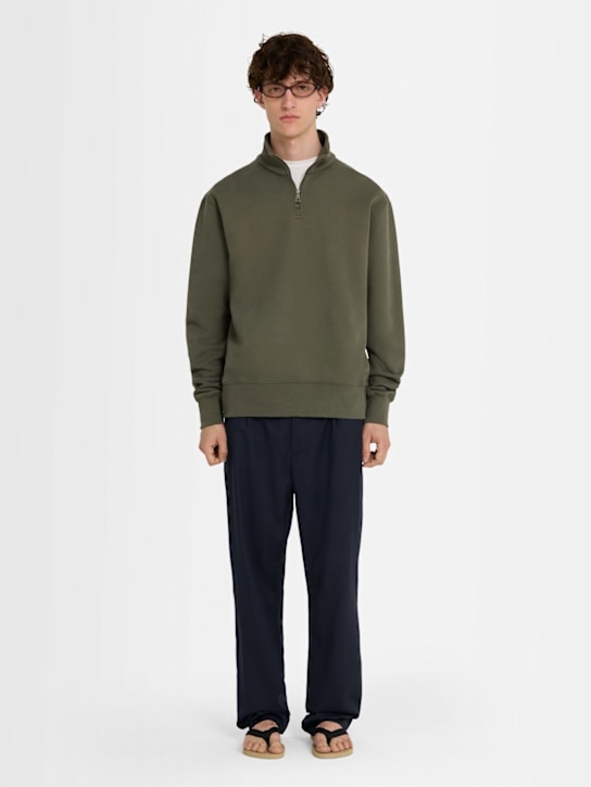 The Core: Half-zip cotton sweatshirt - Military Green - men_1 | Luisa Via Roma