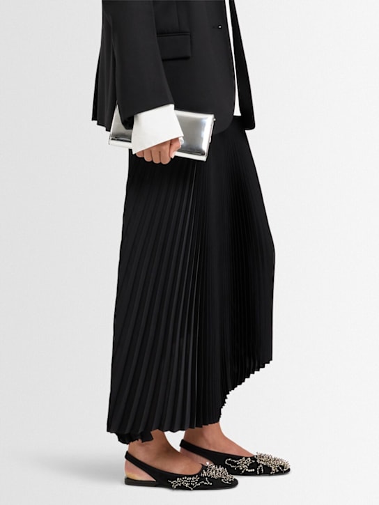 Dries Van Noten: 5mm Embroidered mesh slingback flats - Black - women_1 | Luisa Via Roma