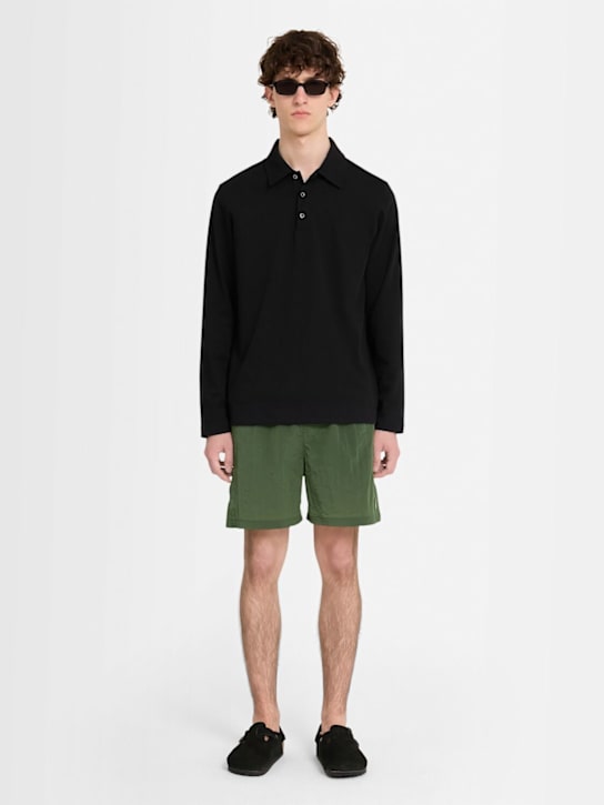 The Core: Polo en jersey de coton à manches longues - Noir - men_1 | Luisa Via Roma