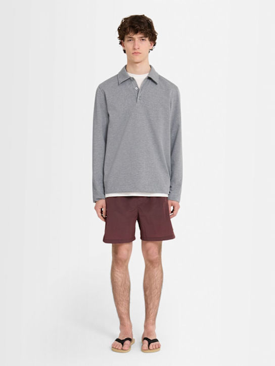 The Core: クラシックなコットンジャージー長袖ポロシャツ - グレー - men_1 | Luisa Via Roma