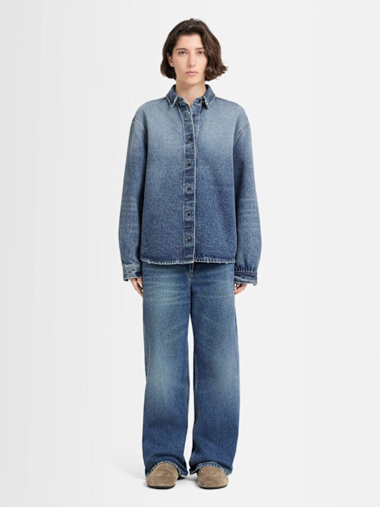 Annagreta: Luce デニムオーバーシャツ - Medium Blue Wash - women_1 | Luisa Via Roma