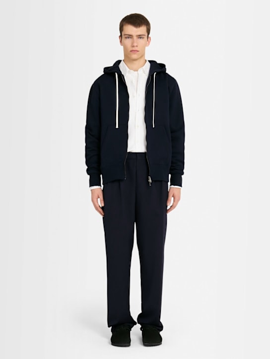 The Core: Full-zip cotton sweatshirt hoodie - Blue - men_1 | Luisa Via Roma