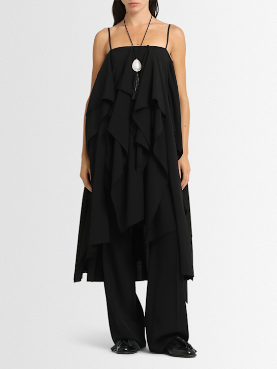 Eenk: Layered rayon blend dress - Black - women_1 | Luisa Via Roma