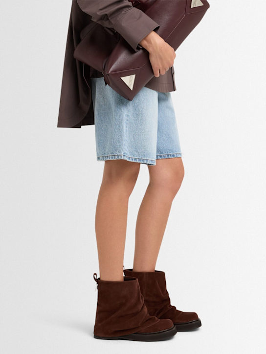 The Attico: 30mm Mini Robin suede combat boots - Brown - women_1 | Luisa Via Roma