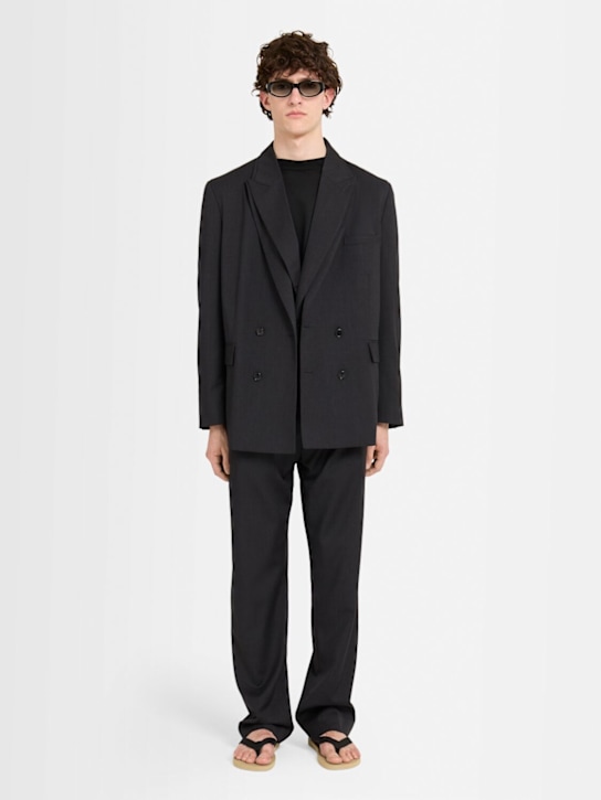 The Core: Pleated wool twill pants - Grey - men_1 | Luisa Via Roma