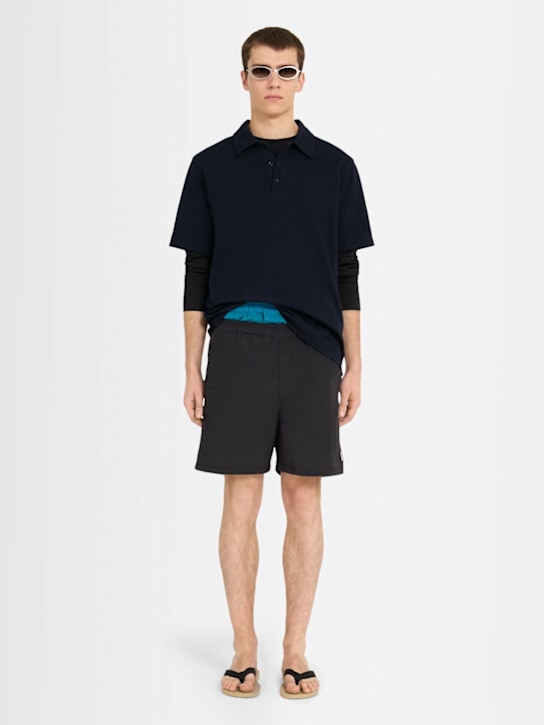 The Core: Polo en jersey de coton à manches courtes - Bleu - men_1 | Luisa Via Roma