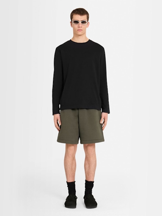 The Core: Long-sleeve cotton jersey t-shirt - Black - men_1 | Luisa Via Roma