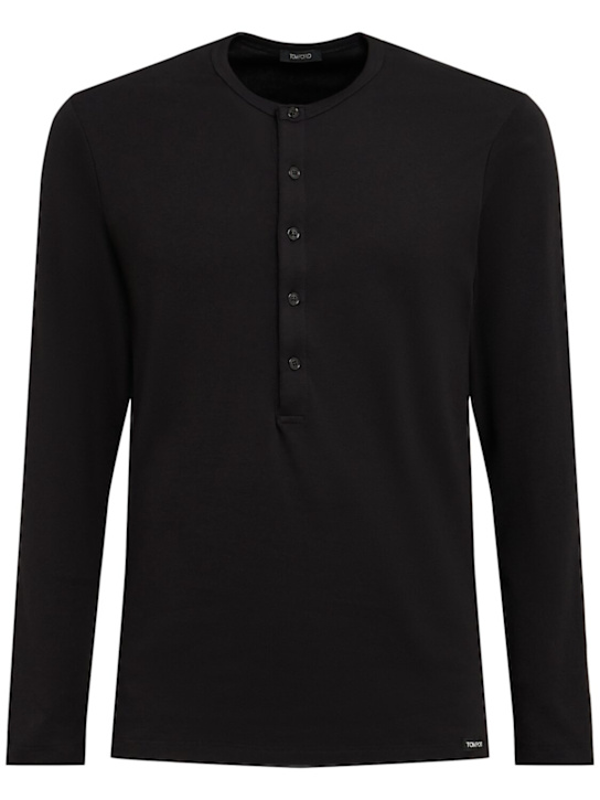 Tom Ford: Henley long sleeve jersey t-shirt - men_0 | Luisa Via Roma