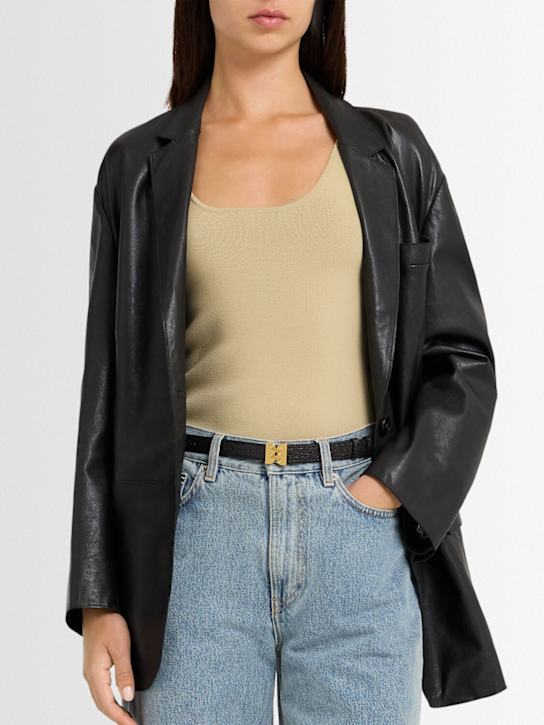 Eenk: Pendant leather belt - Black - women_1 | Luisa Via Roma