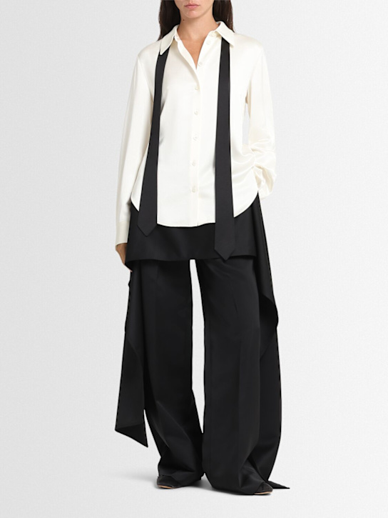 Eenk: Viscose blend long sleeve tie shirt - women_1 | Luisa Via Roma