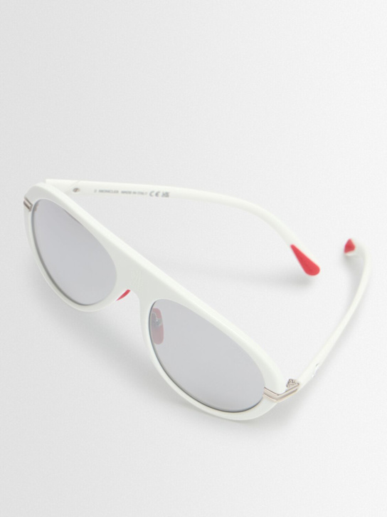 Moncler: Navigaze bold aviator sunglasses - White/Mirror - men_1 | Luisa Via Roma