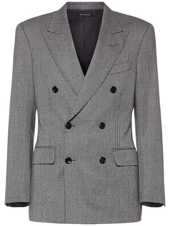 Tom Ford: 双排扣夹克 - 灰色 - men_0 | Luisa Via Roma